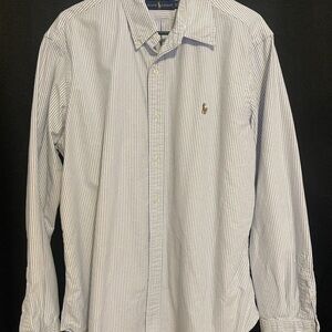 Ralph Lauren grey and White Striped Shirt